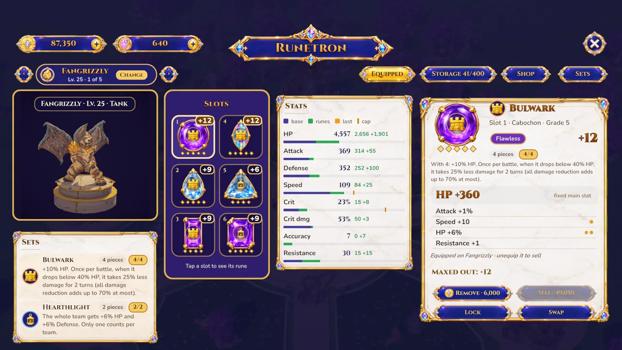 The Runetron rune screen